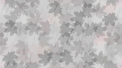 Flying maple leaves, raindrops. Autumn background. The idea of design of tiles, wallpaper, packaging, textiles, background.
