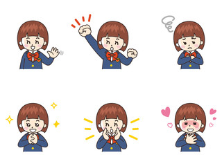 中高生の女の子セット02（ブレザー）