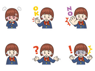 中高生の女の子セット04（ブレザー）