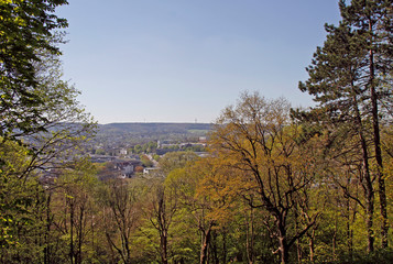View over Aachen City from hill Lousberg