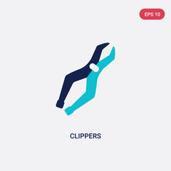 two color clippers vector icon from construction concept. isolated blue clippers vector sign symbol can be use for web, mobile and logo. eps 10
