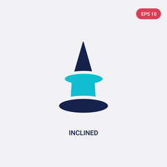 two color inclined vector icon from construction concept. isolated blue inclined vector sign symbol can be use for web, mobile and logo. eps 10