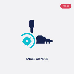 two color angle grinder vector icon from construction concept. isolated blue angle grinder vector sign symbol can be use for web, mobile and logo. eps 10