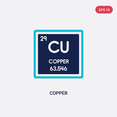 two color copper vector icon from construction and tools concept. isolated blue copper vector sign symbol can be use for web, mobile and logo. eps 10