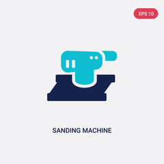 two color sanding machine vector icon from construction and tools concept. isolated blue sanding machine vector sign symbol can be use for web, mobile and logo. eps 10