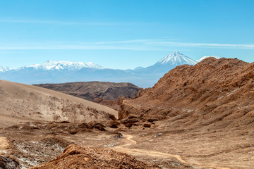 Geological formation in the Valle de la Luna (Valley of the Moon), extreme dry area in Atacama Desert, Chile