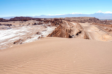 Geological formation in the Valle de la Luna (Valley of the Moon), extreme dry area in Atacama Desert, Chile