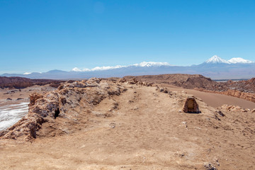 Geological formation in the Valle de la Luna (Valley of the Moon), extreme dry area in Atacama Desert, Chile