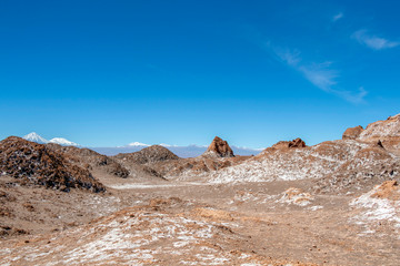 Geological formation in the Valle de la Luna (Valley of the Moon), extreme dry area in Atacama Desert, Chile