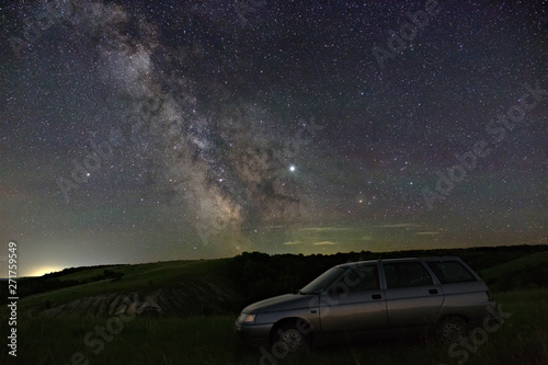 View Of The Milky Way Over The Car Travelers Bright Stars - 
