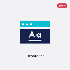 two color typography vector icon from creative pocess concept. isolated blue typography vector sign symbol can be use for web, mobile and logo. eps 10