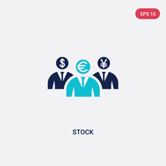 two color stock vector icon from crowdfunding concept. isolated blue stock vector sign symbol can be use for web, mobile and logo. eps 10
