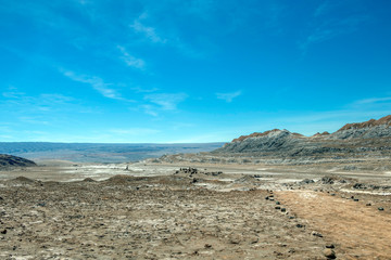Geological formation in the Valle de la Luna (Valley of the Moon), extreme dry area in Atacama Desert, Chile