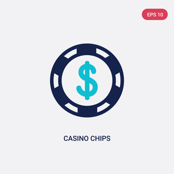 two color casino chips vector icon from cryptocurrency economy concept. isolated blue casino chips vector sign symbol can be use for web, mobile and logo. eps 10