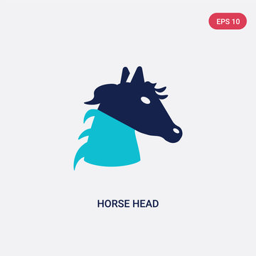 two color horse head vector icon from culture concept. isolated blue horse head vector sign symbol can be use for web, mobile and logo. eps 10