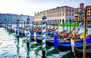 Fototapeta premium typical gondolas in venice - italy