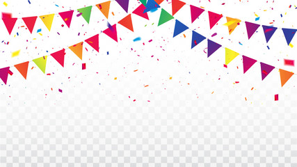 Obraz premium Celebration background template with confetti Colorful ribbons frame. luxury greeting rich card.