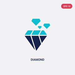 Fototapeta premium two color diamond vector icon from customer service concept. isolated blue diamond vector sign symbol can be use for web, mobile and logo. eps 10
