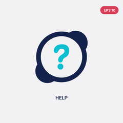two color help vector icon from customer service concept. isolated blue help vector sign symbol can be use for web, mobile and logo. eps 10