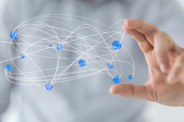 global networking 3d human select concept