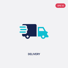 two color delivery vector icon from delivery and logistic concept. isolated blue delivery vector sign symbol can be use for web, mobile and logo. eps 10