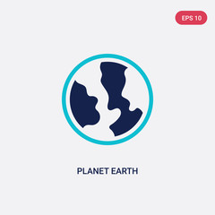 two color planet earth vector icon from delivery and logistic concept. isolated blue planet earth vector sign symbol can be use for web, mobile and logo. eps 10
