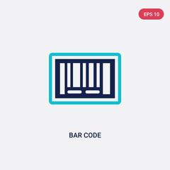 two color bar code vector icon from delivery and logistics concept. isolated blue bar code vector sign symbol can be use for web, mobile and logo. eps 10