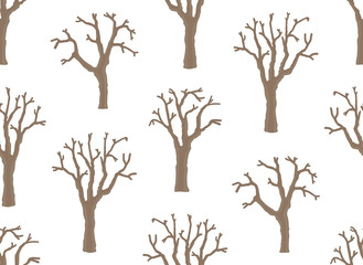 Seamless pattern with trees. isolated on white background
