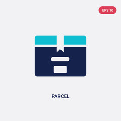 Fototapeta premium two color parcel vector icon from delivery and logistics concept. isolated blue parcel vector sign symbol can be use for web, mobile and logo. eps 10
