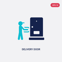 two color delivery door vector icon from delivery and logistics concept. isolated blue delivery door vector sign symbol can be use for web, mobile and logo. eps 10