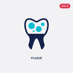 two color plaque vector icon from dentist concept. isolated blue plaque vector sign symbol can be use for web, mobile and logo. eps 10
