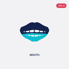 two color mouth vector icon from dentist concept. isolated blue mouth vector sign symbol can be use for web, mobile and logo. eps 10