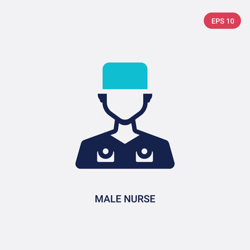 two color male nurse vector icon from dentist concept. isolated blue male nurse vector sign symbol can be use for web, mobile and logo. eps 10