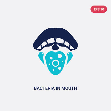 two color bacteria in mouth vector icon from dentist concept. isolated blue bacteria in mouth vector sign symbol can be use for web, mobile and logo. eps 10