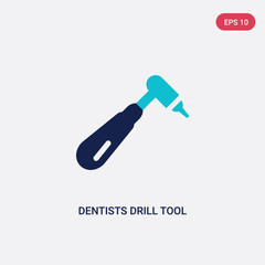 two color dentists drill tool vector icon from dentist concept. isolated blue dentists drill tool vector sign symbol can be use for web, mobile and logo. eps 10