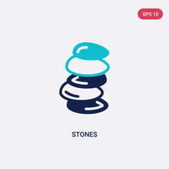 two color stones vector icon from desert concept. isolated blue stones vector sign symbol can be use for web, mobile and logo. eps 10