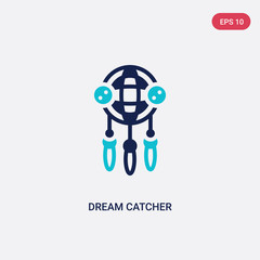 two color dream catcher vector icon from desert concept. isolated blue dream catcher vector sign symbol can be use for web, mobile and logo. eps 10