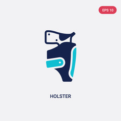 two color holster vector icon from desert concept. isolated blue holster vector sign symbol can be use for web, mobile and logo. eps 10