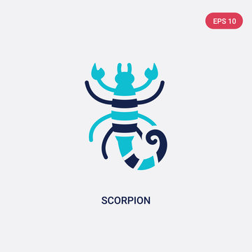 two color scorpion vector icon from desert concept. isolated blue scorpion vector sign symbol can be use for web, mobile and logo. eps 10