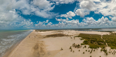 Aerial view of Mangue Seco, Bahia, Brazil