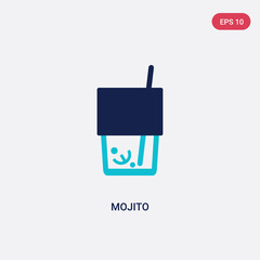 two color mojito vector icon from drinks concept. isolated blue mojito vector sign symbol can be use for web, mobile and logo. eps 10