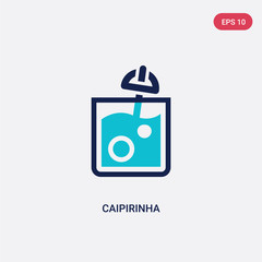 two color caipirinha vector icon from drinks concept. isolated blue caipirinha vector sign symbol can be use for web, mobile and logo. eps 10