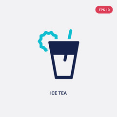 two color ice tea vector icon from drinks concept. isolated blue ice tea vector sign symbol can be use for web, mobile and logo. eps 10