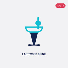 Fototapeta premium two color last word drink vector icon from drinks concept. isolated blue last word drink vector sign symbol can be use for web, mobile and logo. eps 10