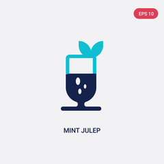 two color mint julep vector icon from drinks concept. isolated blue mint julep vector sign symbol can be use for web, mobile and logo. eps 10