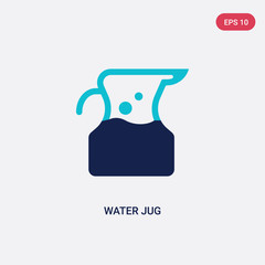 two color water jug vector icon from drinks concept. isolated blue water jug vector sign symbol can be use for web, mobile and logo. eps 10