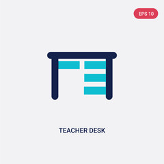 two color teacher desk vector icon from e-learning and education concept. isolated blue teacher desk vector sign symbol can be use for web, mobile and logo. eps 10