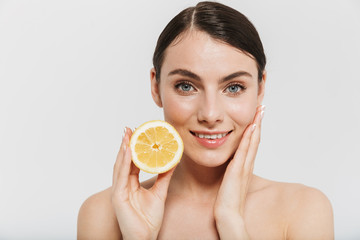 Beauty portrait of an attractive young topless woman