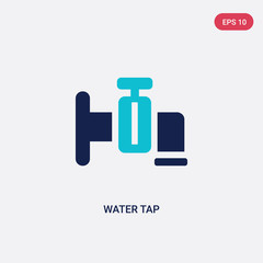 two color water tap vector icon from ecology concept. isolated blue water tap vector sign symbol can be use for web, mobile and logo. eps 10