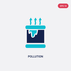 Fototapeta premium two color pollution vector icon from ecology concept. isolated blue pollution vector sign symbol can be use for web, mobile and logo. eps 10